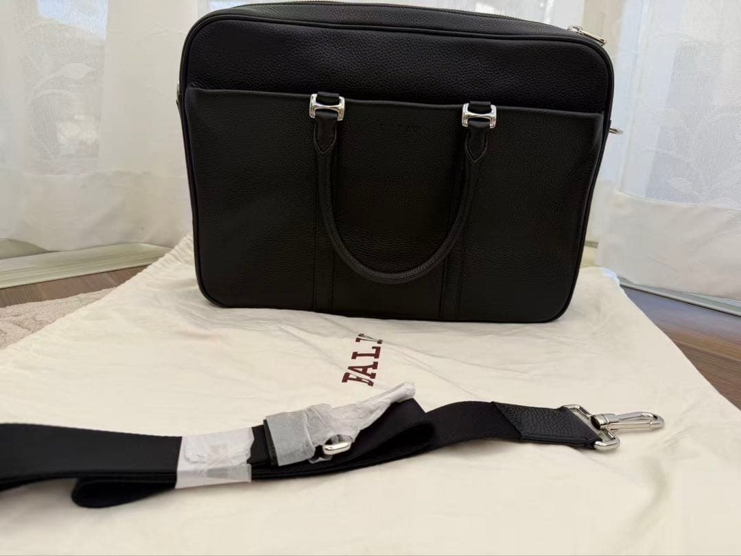 BALLY バリー　MALESO 2WAY ブラックレザー ビジネスバッグ