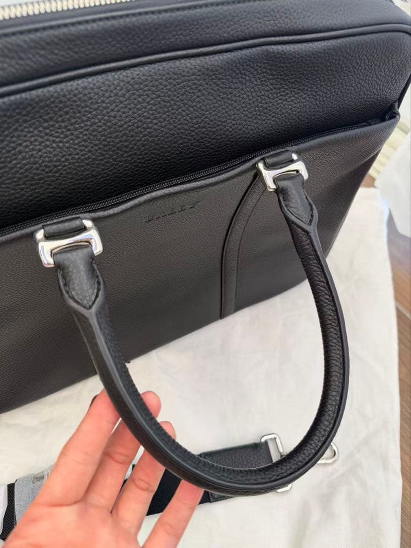 BALLY バリー　MALESO 2WAY ブラックレザー ビジネスバッグ