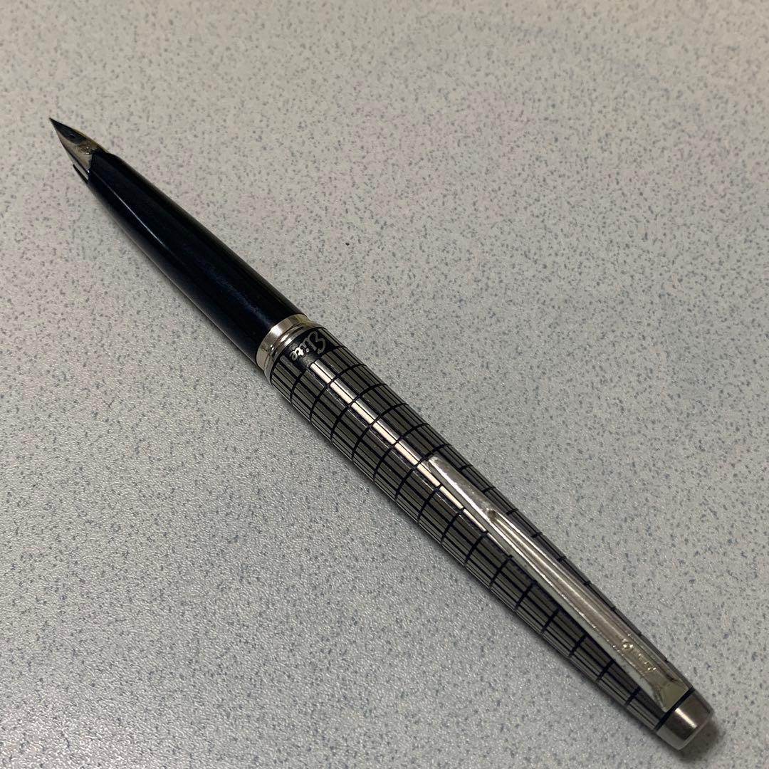 パイロット　エリート　格子柄　18Kニブ