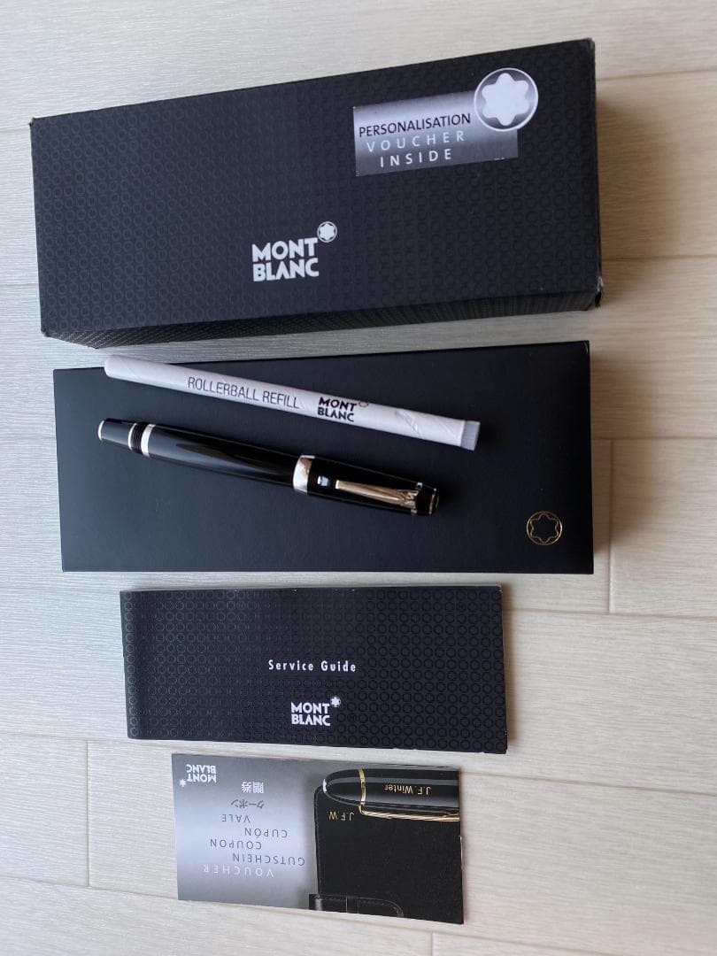 未使用　モンブラン ボエム ノワール　プラチナxブラック　ローラーボール 付属品
