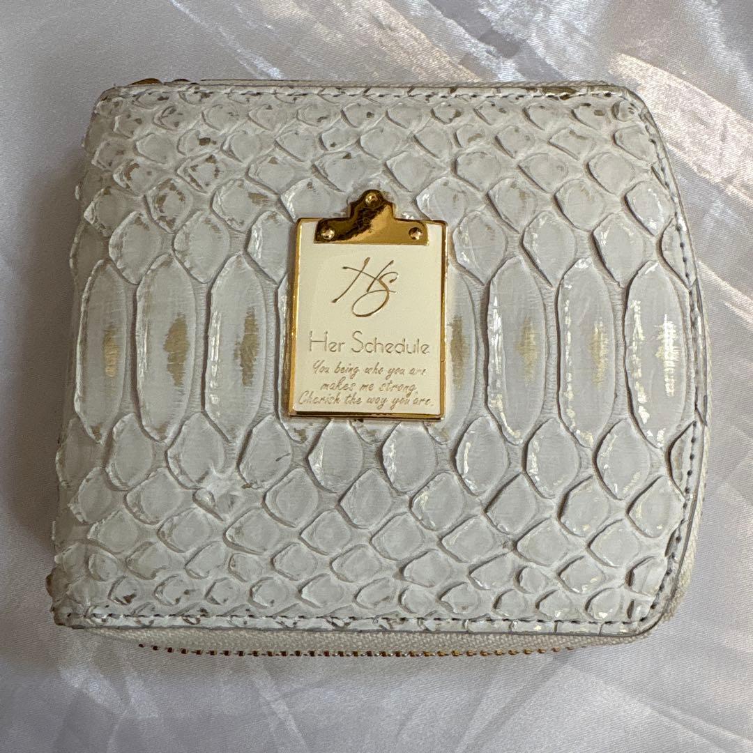 HerSchedule プラチナチャンス金箔ラグジュアリーパイソン 二つ折り財布