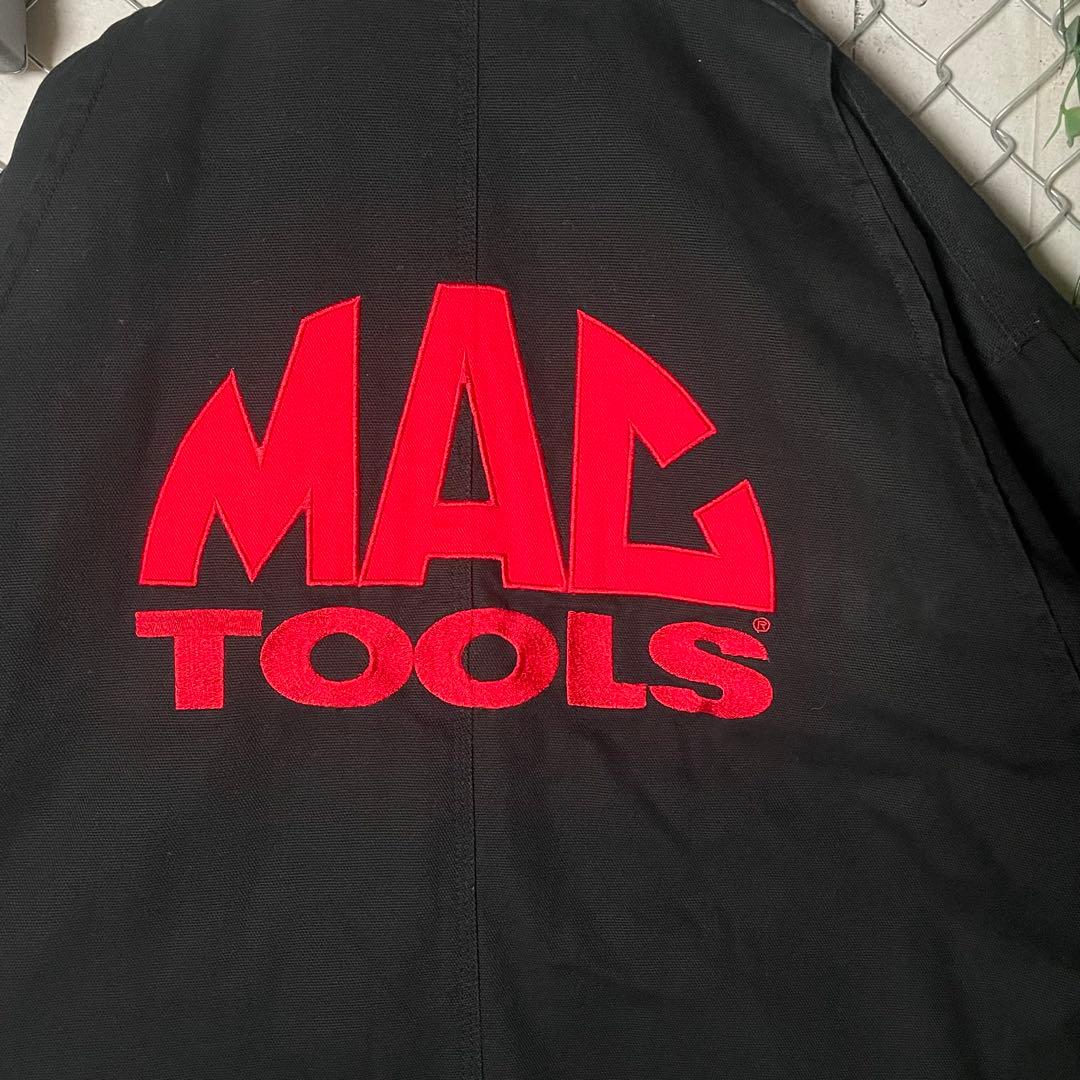 MACTOOLS マックツール ダック生地 短丈ジャケット ロゴ刺繍 黒 XL程