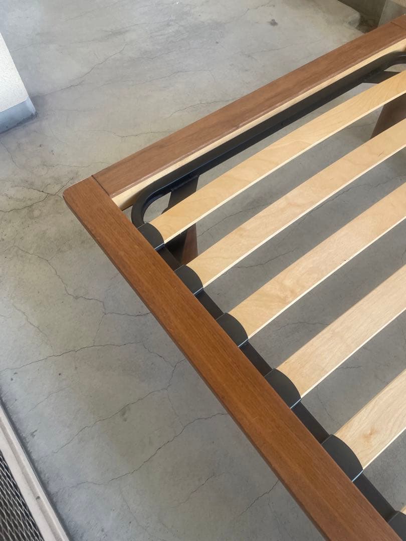 【引取限定】無印シングルベッドフレーム ナチュラルウッド