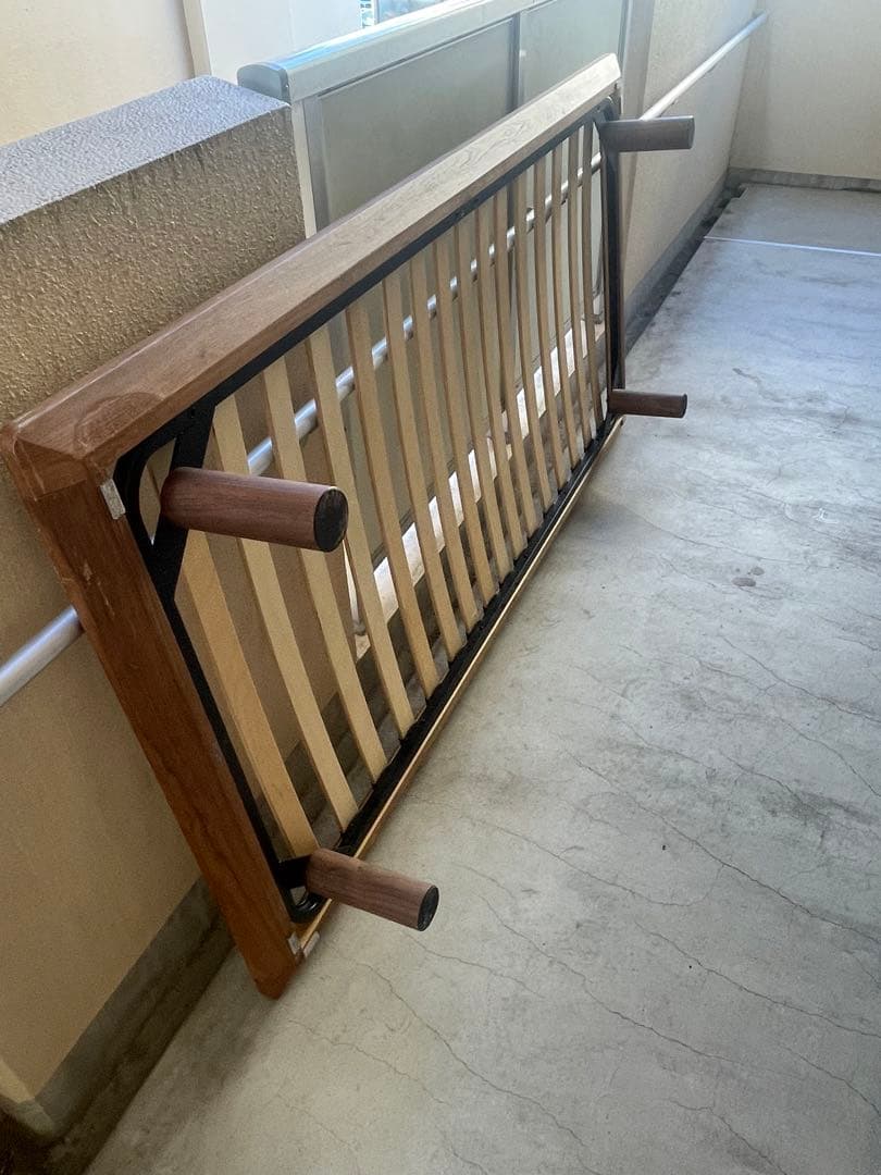 【引取限定】無印シングルベッドフレーム ナチュラルウッド