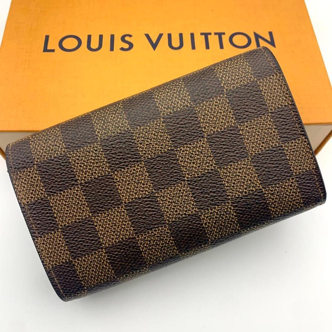 鑑定済み ルイヴィトン ポルトモネ ビエ トレゾール 財布 ダミエ コンパクト