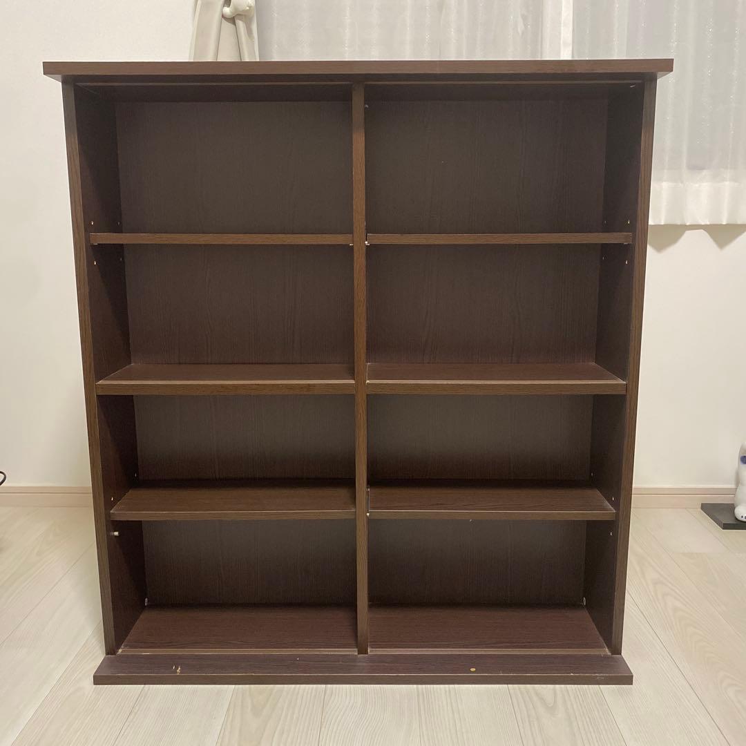 専用　ダークブラウン木製本棚 ガラス扉付き