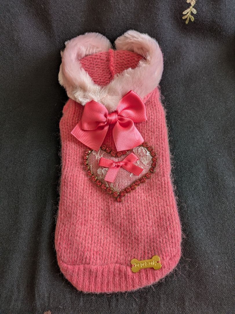 新品未使用　フォーペッツオンリー　アンゴラ　フード付きニット