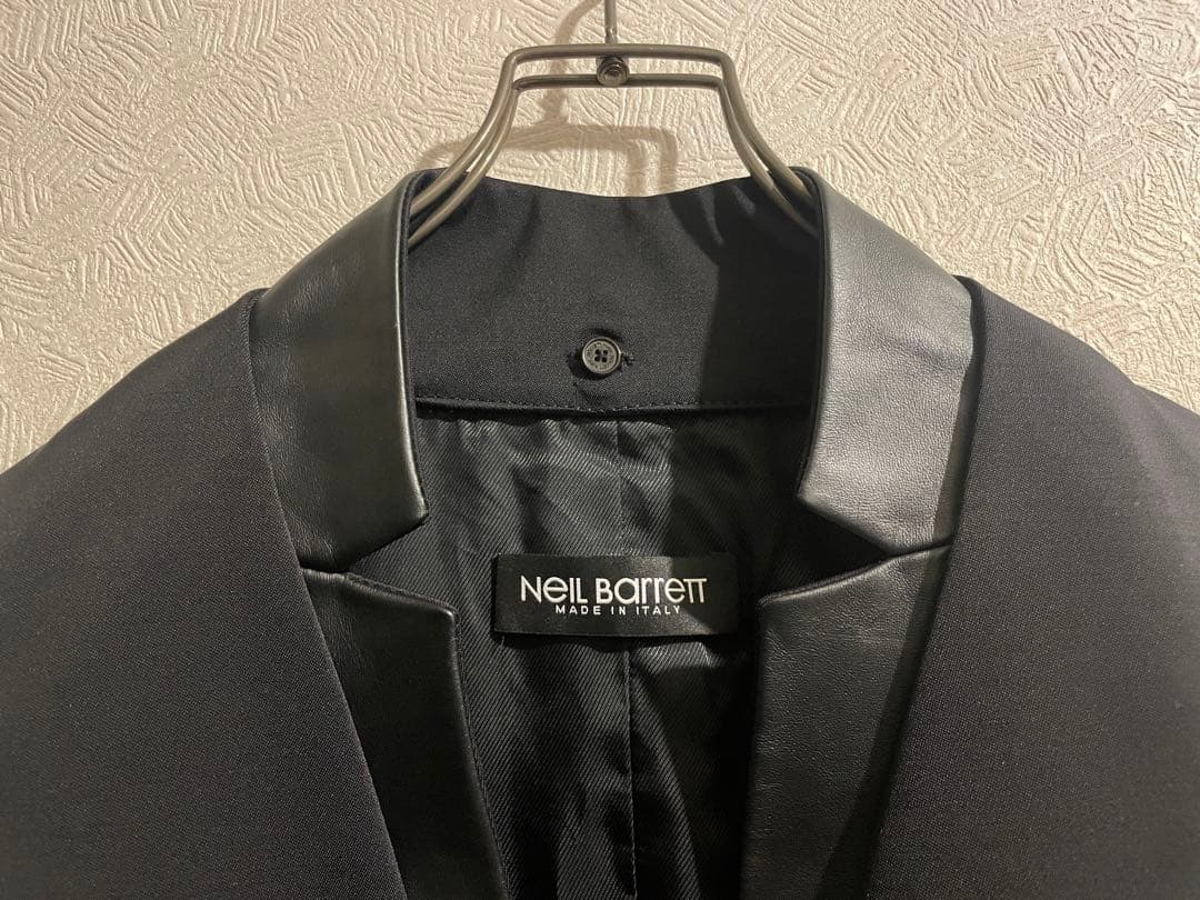イタリア製 Neil Barrett レザー ラペル スーツ ベスト / ジレ