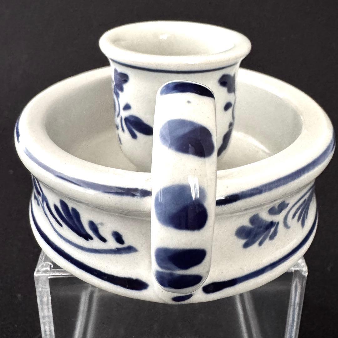 ヴィンテージ　デルフトブルー チャンバースティック 　キャンドルスタンド　672