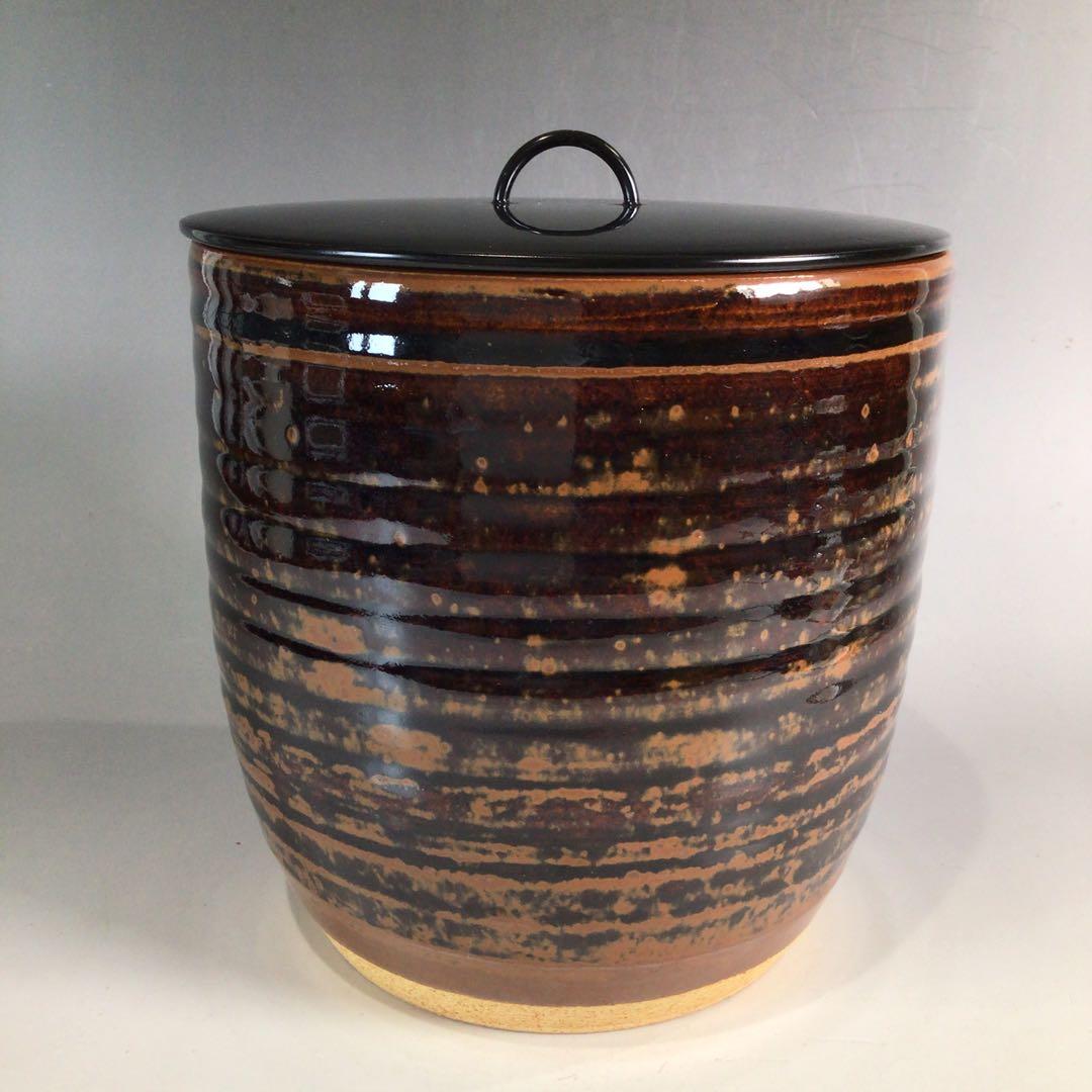 Ｐ３５５　水指　『加藤陶古造』『古瀬戸』『荒土』『一重口水指』　共箱　茶道具