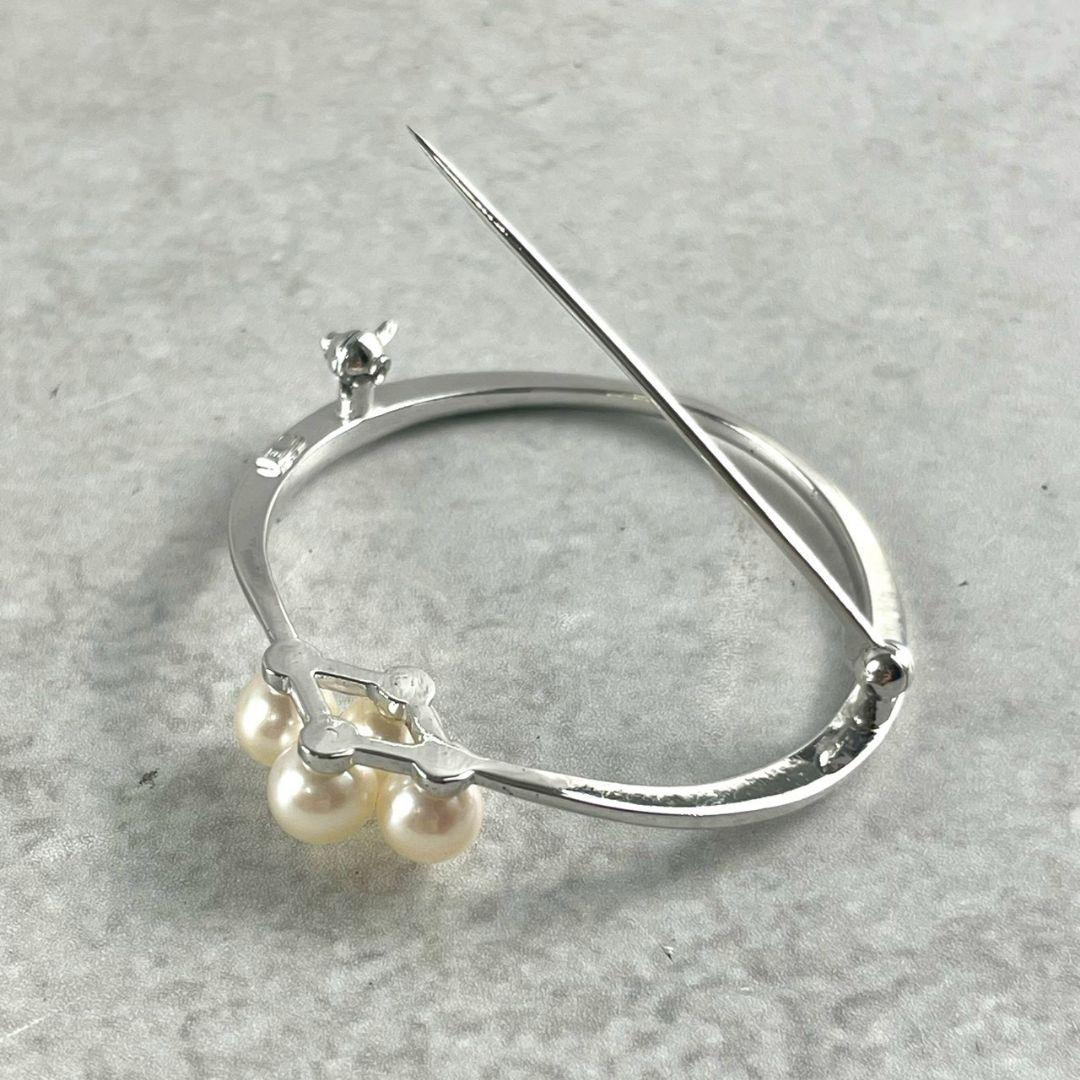 MIKIMOTO ミキモト ブローチ パール 真珠 シルバー SV 4粒