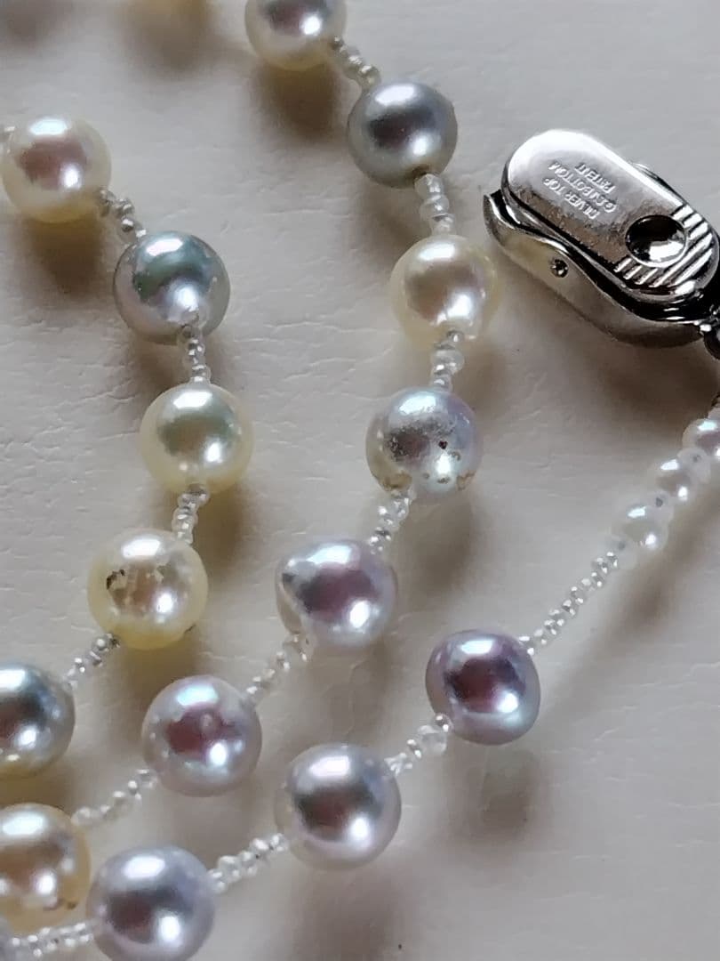 アコヤ真珠、あこや砂ケシパールの、オメガ風ネックレス