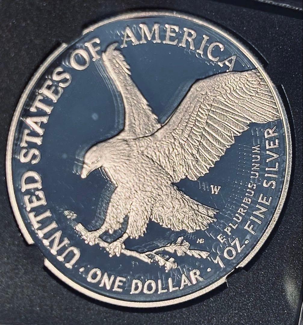 【最高鑑定・初版】2023 アメリカ イーグル銀貨 PF70 メルカンティサイン