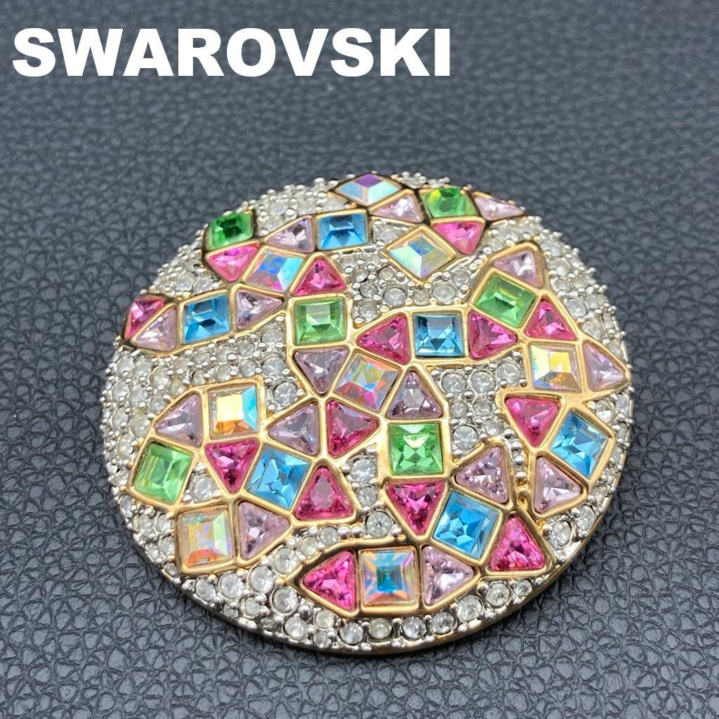 SWAROVSKI スワロフスキー 多色クリスタル ブローチ マルチカラー