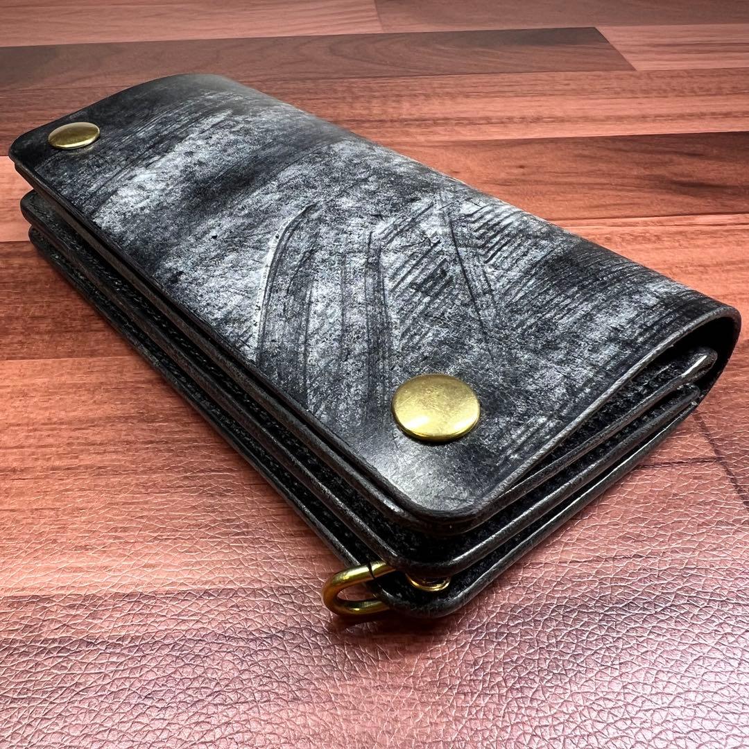 【トラッカーウォレット ロング 3層】 ブライドル ゴールド universal