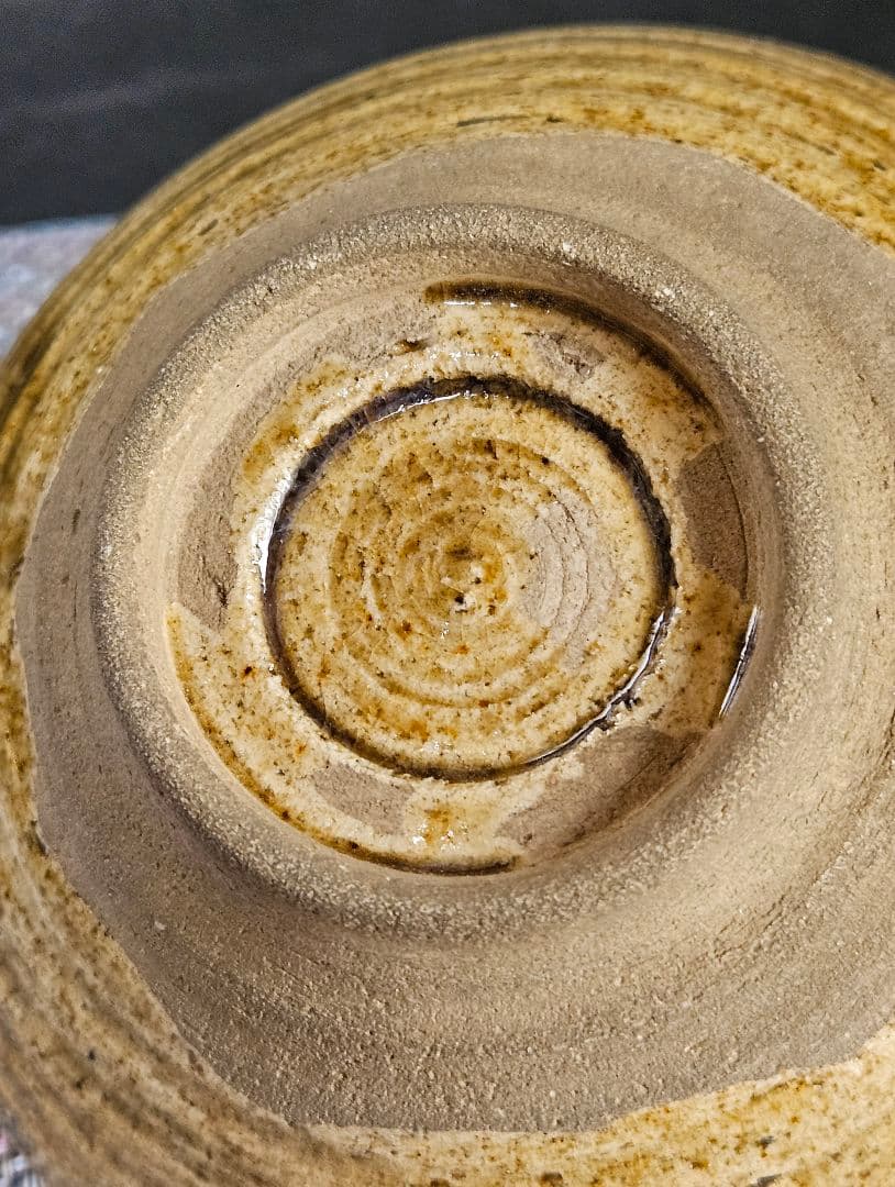 【名碗❗】
時代古作品】明治時代　瀬戸織部　黄瀬戸　織部　たんぱん海鼠釉　茶碗