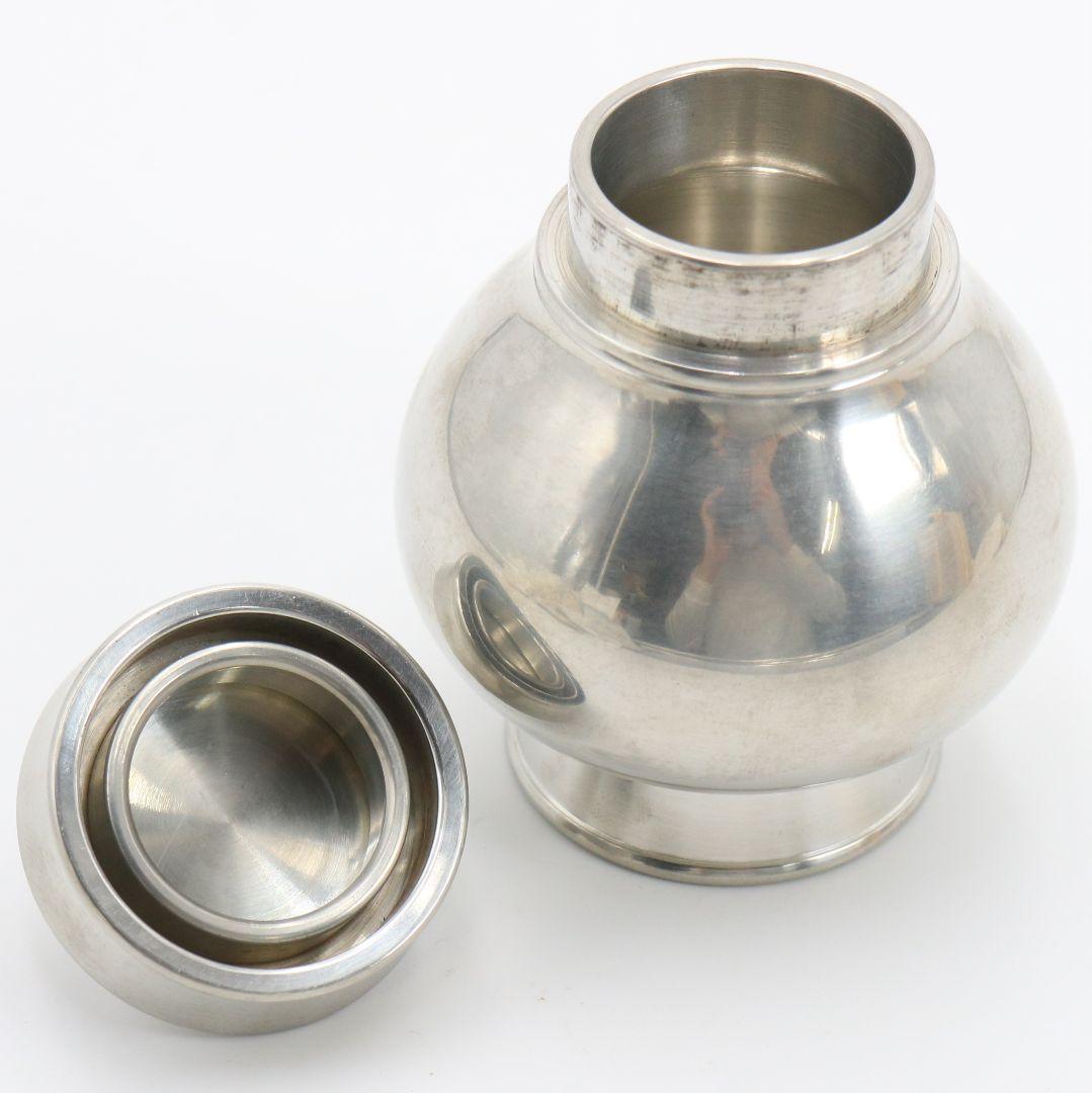 静寿居 辻井蔵苑造 純錫貞式茶入 茶心壷 煎茶道具　共箱共布　M960