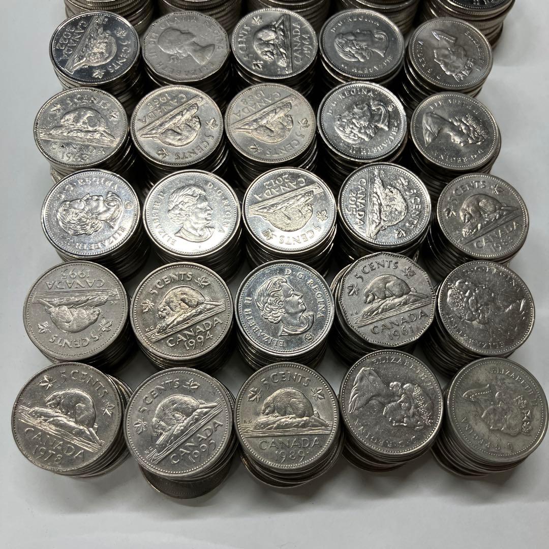 カナダ　25セント　トナカイ　250枚　ビーバー　5セント　250枚　まとめ売り