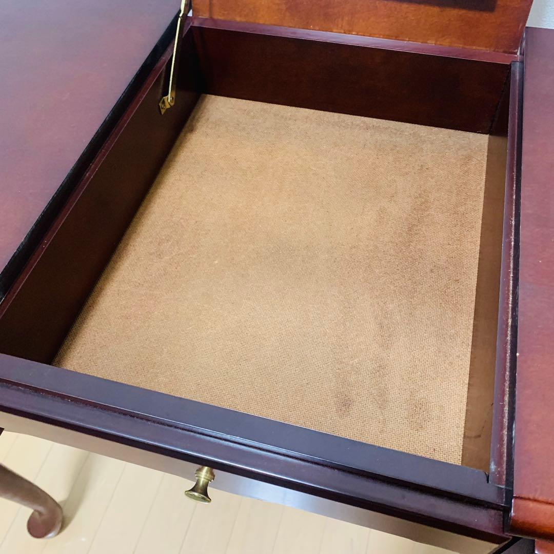 英国風 木製ドレッサー 鏡付　アンティーク 猫脚 デスク テーブル ブラウン