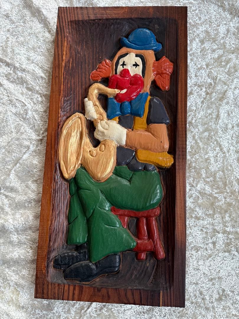 木製クラウン彫刻 2点セット