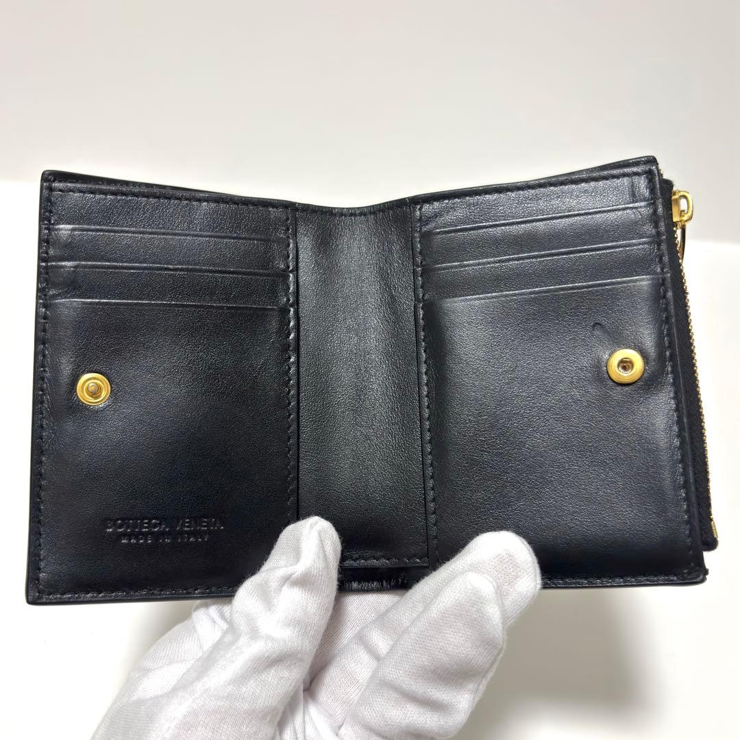 523✨極美品✨ボッテガヴェネタ 折り財布 スモールカセット ブラック RFID