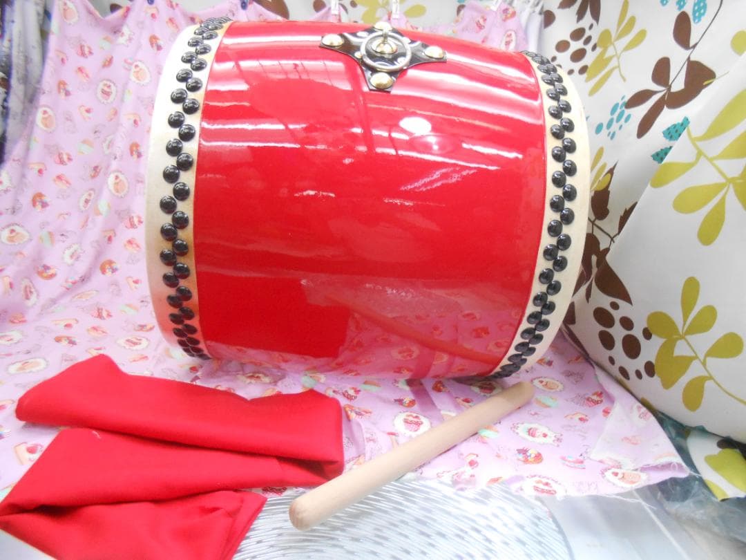 新品未使用(送料無料)26.500円エイサー大太鼓36cm サージ/モス布撥付き