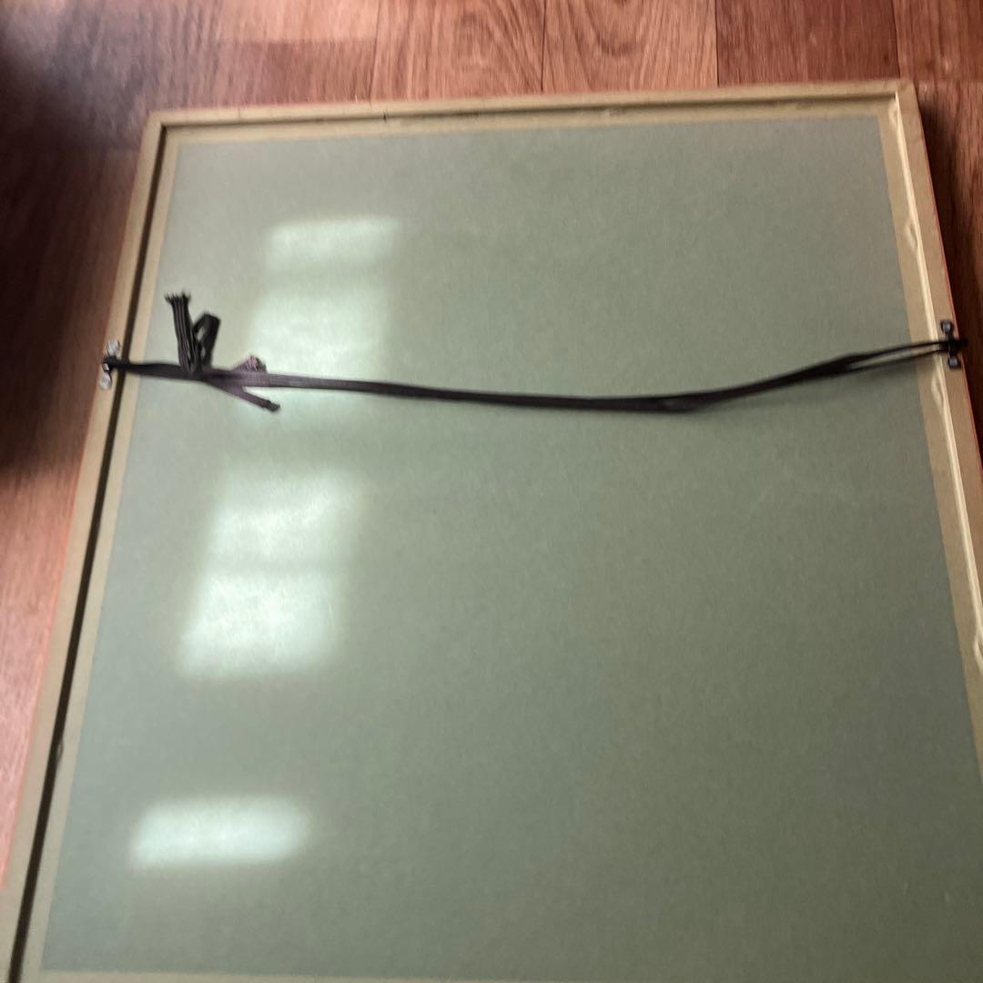 アンティーク振り子時計　リトグラフ　大きな額