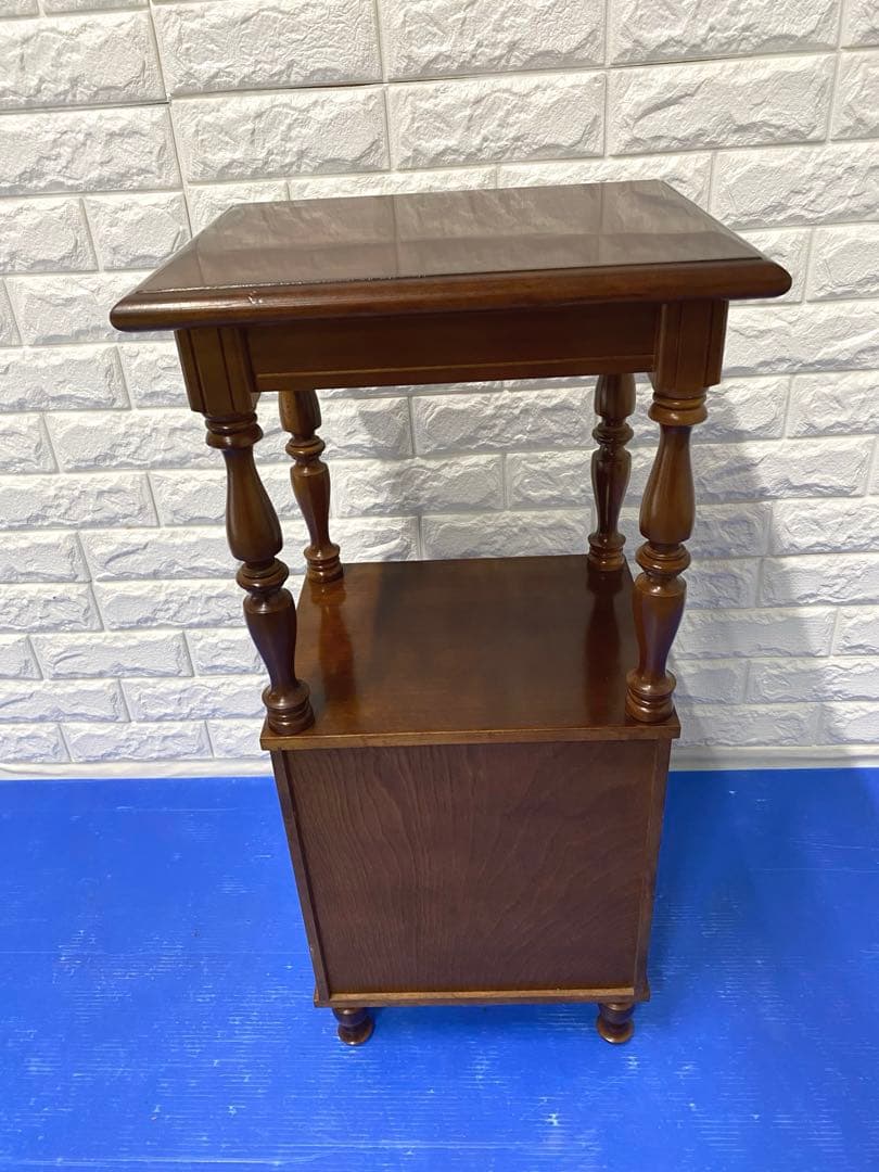 ビンテージ古家具■木製家具むかしの古い電話台 飾り台ディスプレイ台