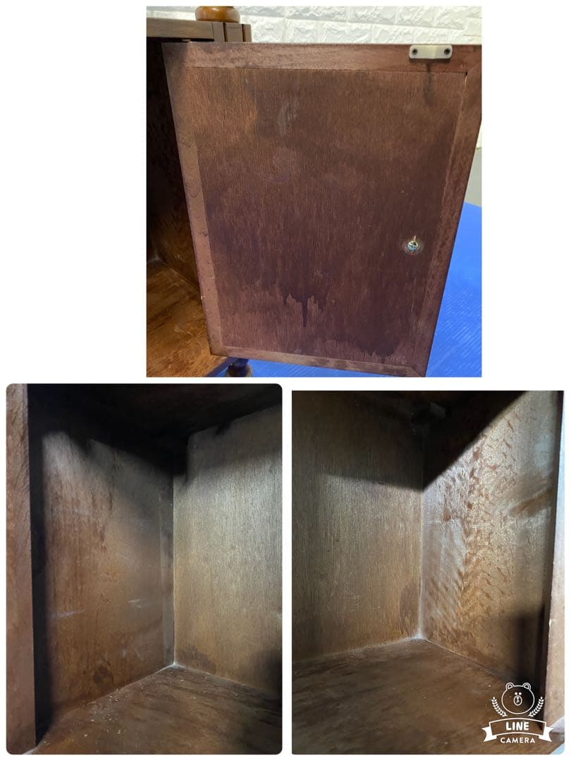 ビンテージ古家具■木製家具むかしの古い電話台 飾り台ディスプレイ台