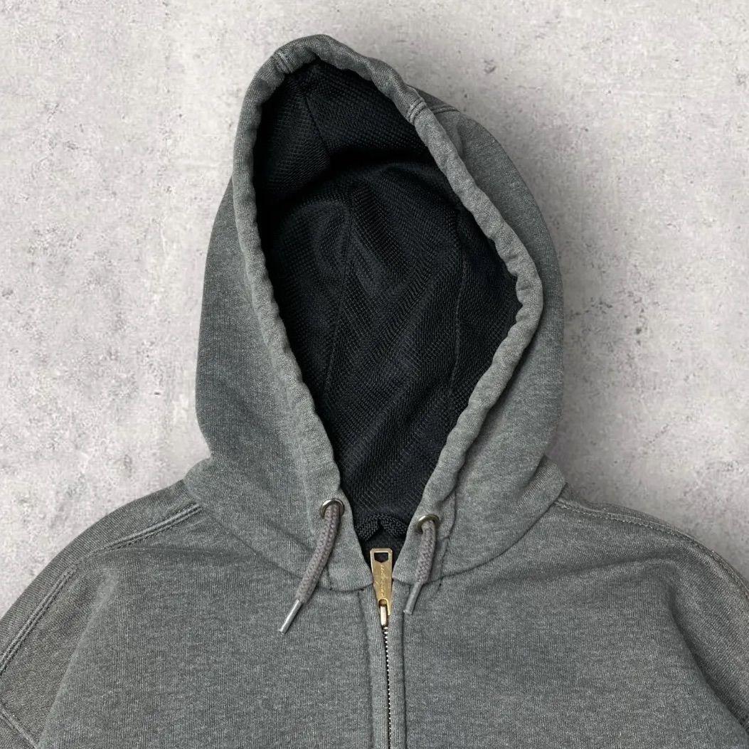 カーハート 裏サーマル ジップアップ パーカー ダブルフェイス グレー M