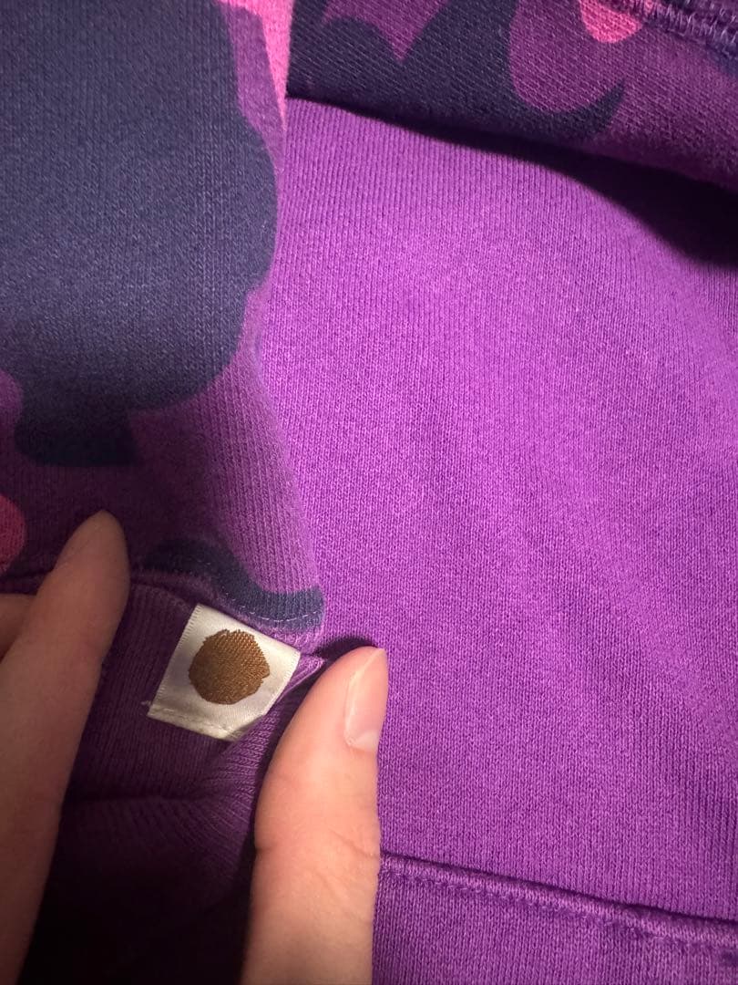 90S BAPE シャークフード パーカー 紫