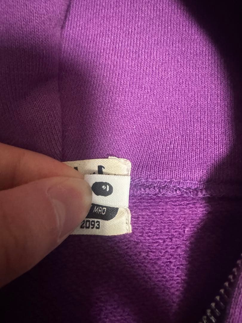 90S BAPE シャークフード パーカー 紫