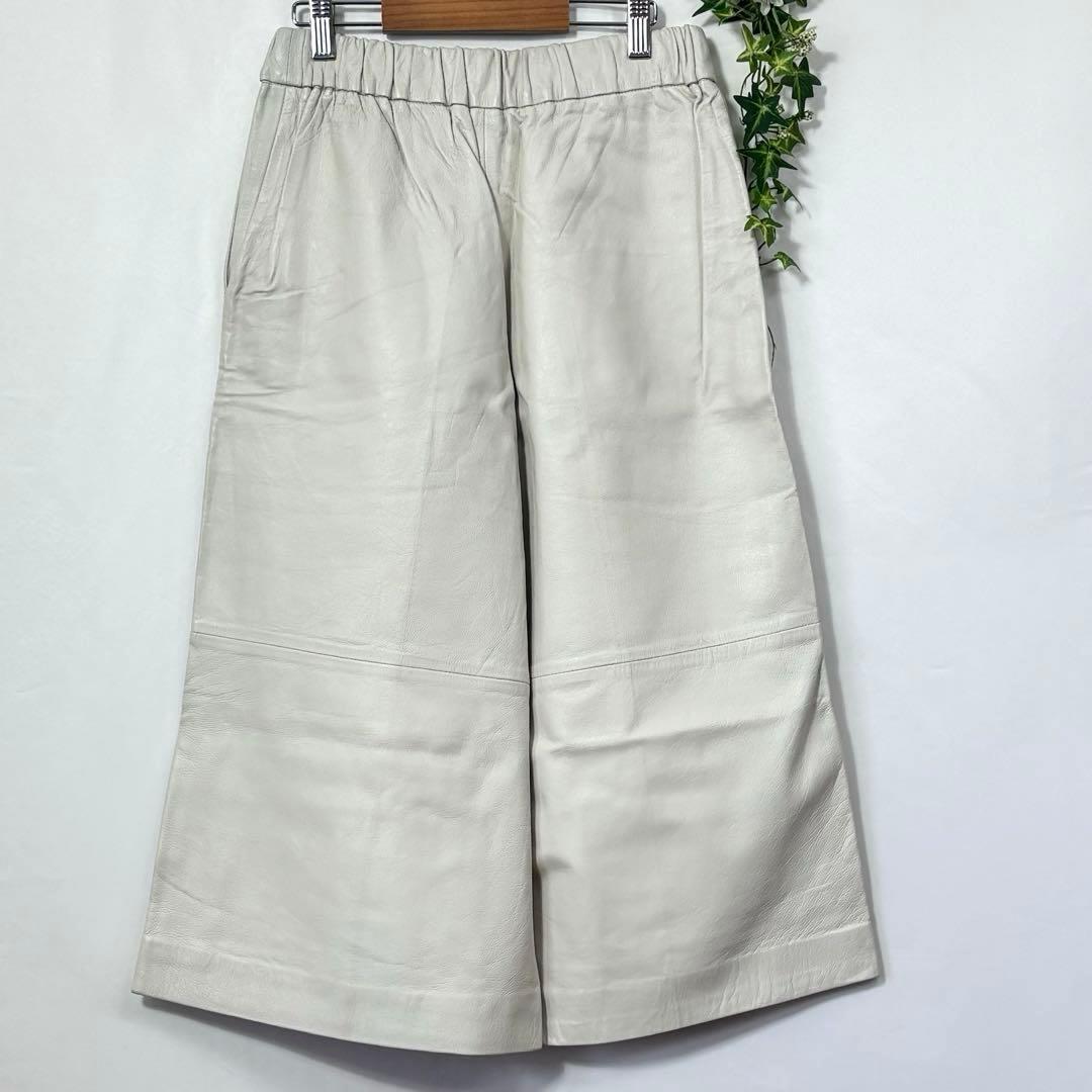 【タグ付き】美品 ドーマ DOMA 羊革 ラムレザー ガウチョパンツ ワイドXS