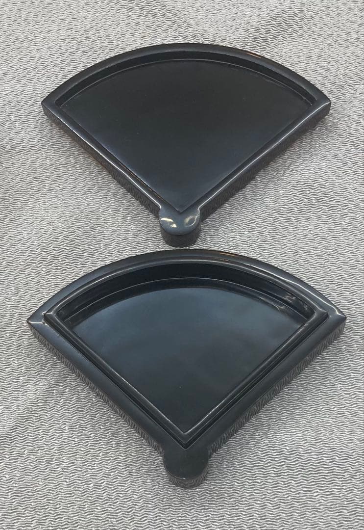 B435b「而妙斎好 竹張扇面香合」鈴木光入作　共箱　平安　香道具　茶道具