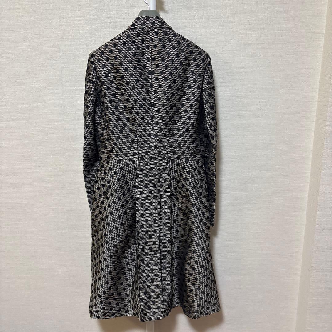 コムデギャルソンオムプリュス　ドット柄 ダブルボタン ロングコート