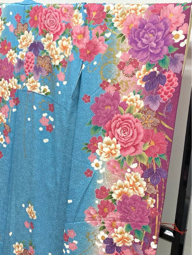 モデル振袖 押切もえ 豪華 銀通し 刺繍 金彩 紋意匠 身丈169cm