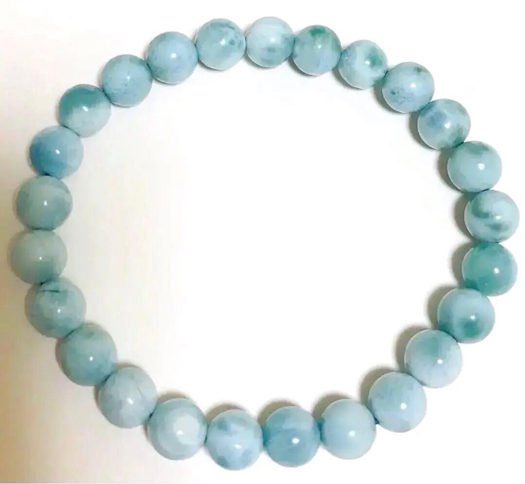 ラリマー　ブレスレット　７.５mm 内周１６cm