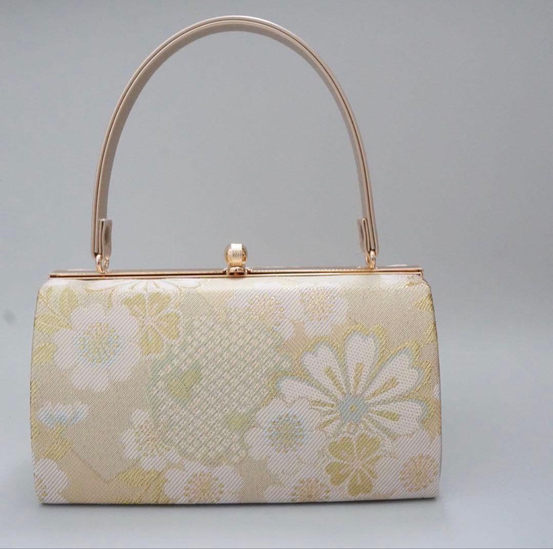 [ゴールド]織生地草履バッグセット　Lサイズ　成人式　卒業式　佐賀錦