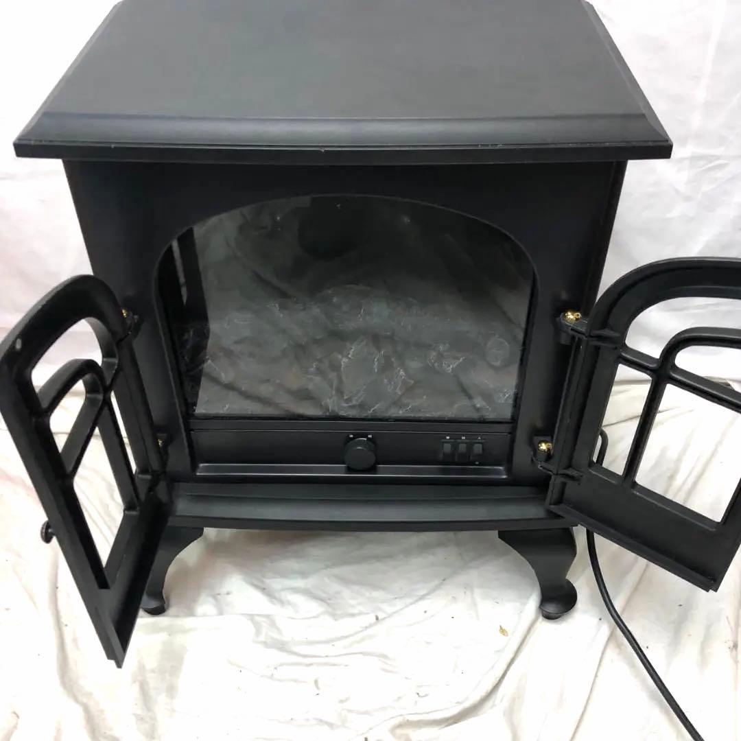 【人気の暖炉型】山善 クラシックデザインファンヒーター ブラック YAMAZEN