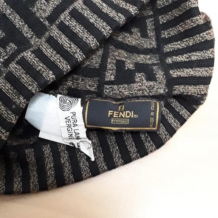 FENDI ズッカ柄 ウール ニット帽