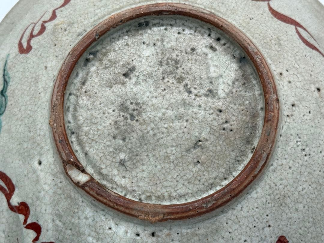 古犬山　孔雀紋大皿　アンティーク　送料込み250702