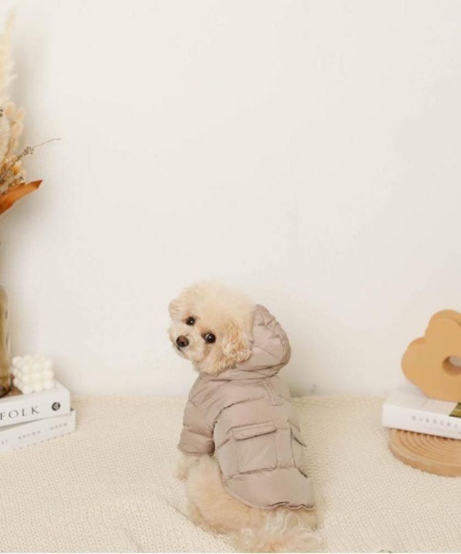 moncheri ポケット付きフードダウンジャケット 犬服 ドッグウェア XL