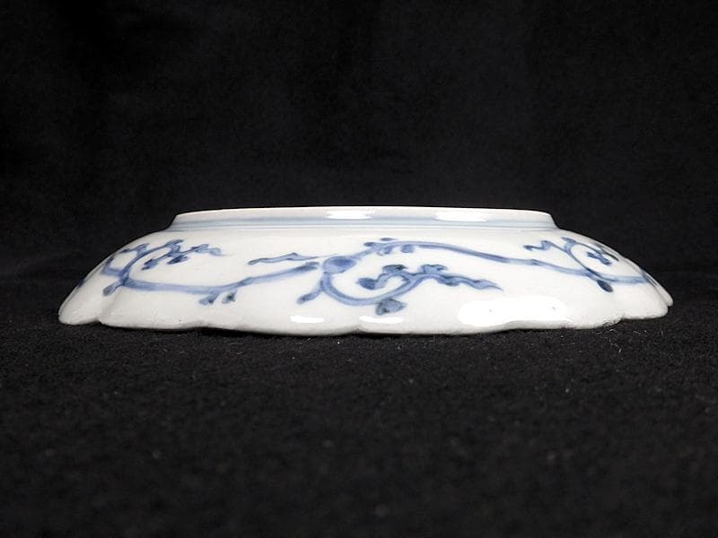 古伊万里　染付　松林に松竹梅の図　６寸半皿　C743AS-BQy