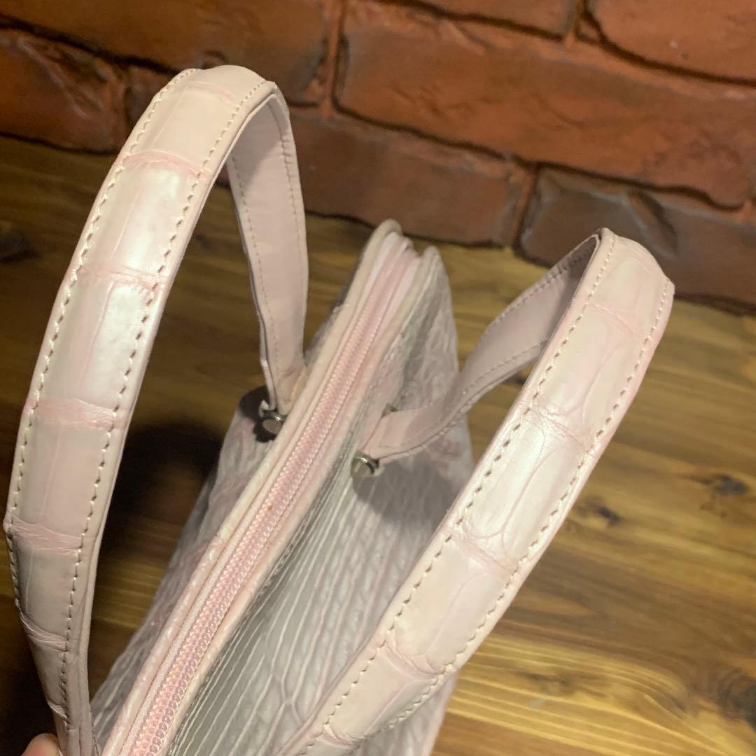 JRA ピンク ハンドバッグ クロコダイル