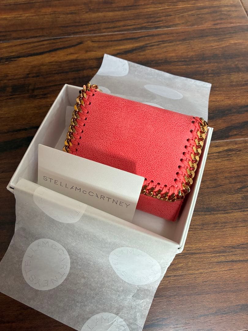 みらいSTELLA McCARTNEY コーラルピンク 三つ折り財布