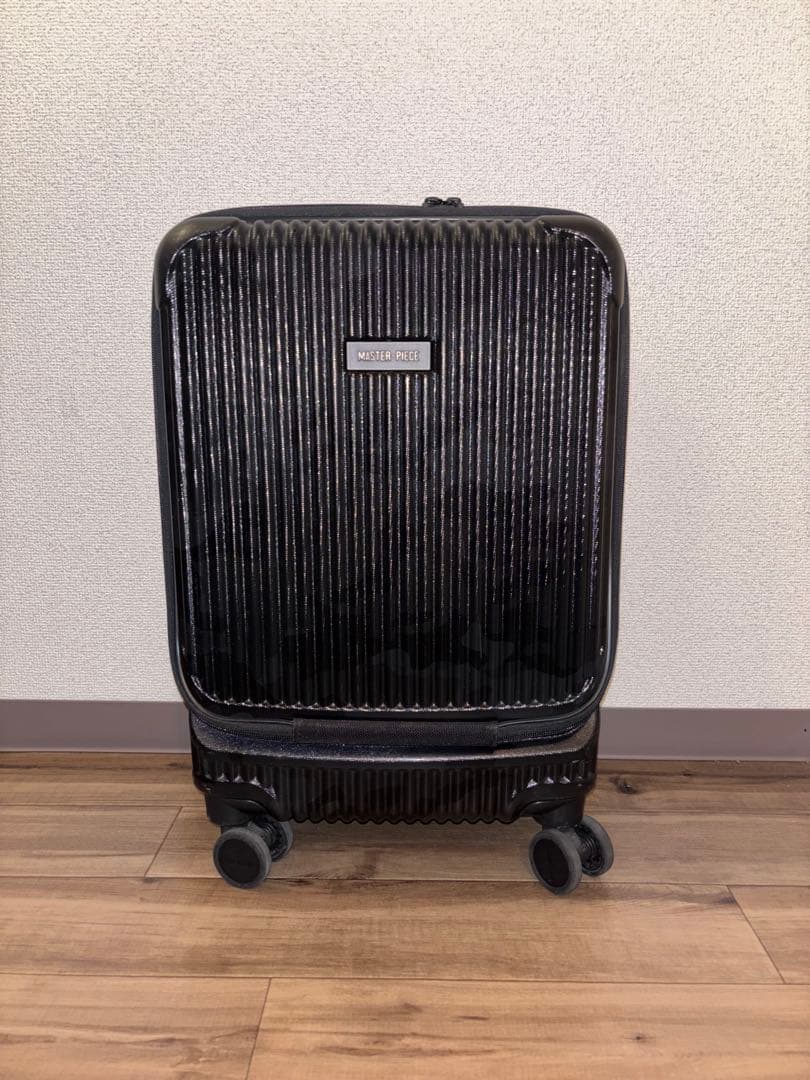 【希少】マスターピース キャリーケース 迷彩 ストッパー付 機内持込可 美品