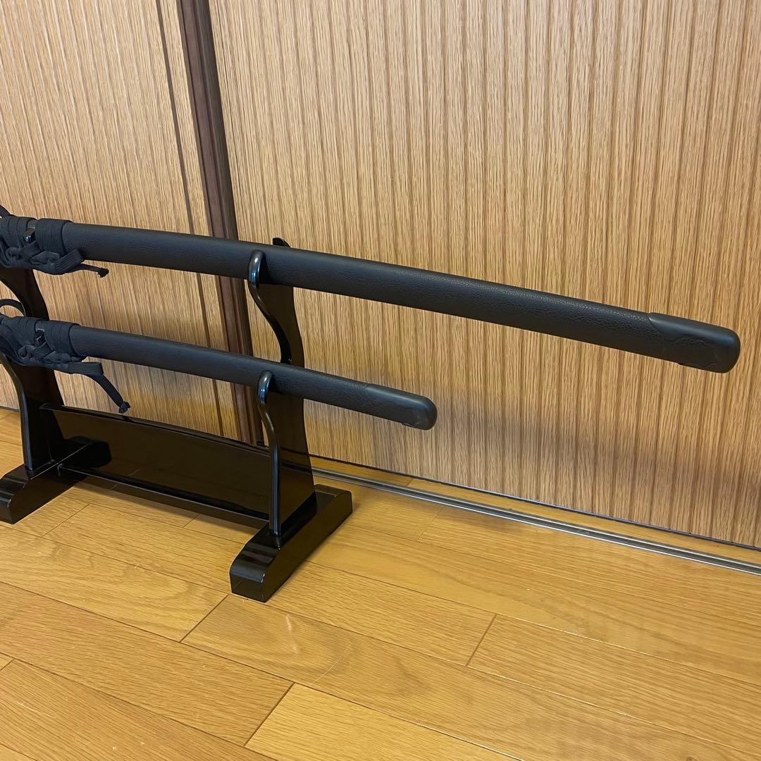 【限定品・美品】高級模造刀 武蔵拵 二十四代 藤原兼房作 大小セット 刀掛台付属