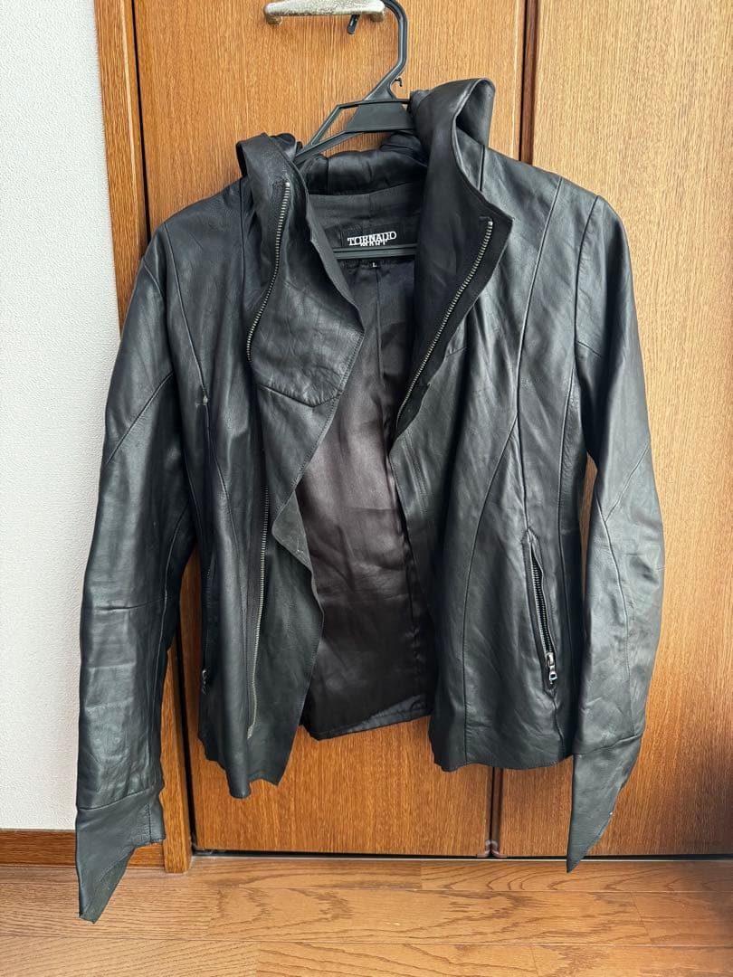 TORNADO MART フーディゴートレザーブルゾン