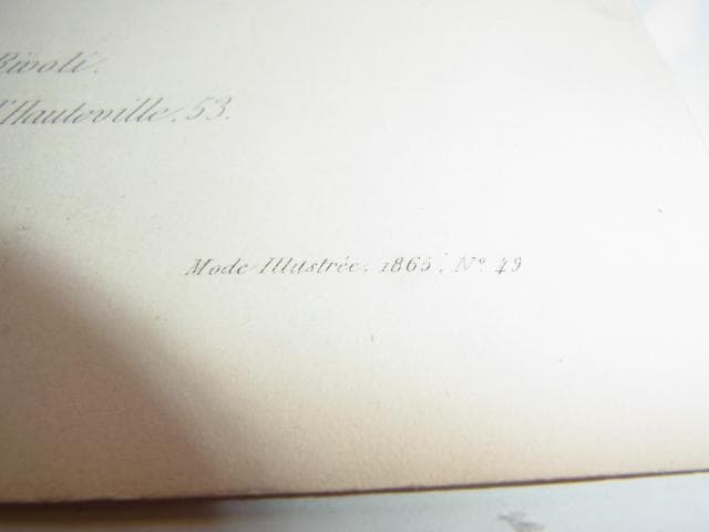1865年銅版画◆フランス ファッション誌『ラ・モード・イリュストレ』No.49