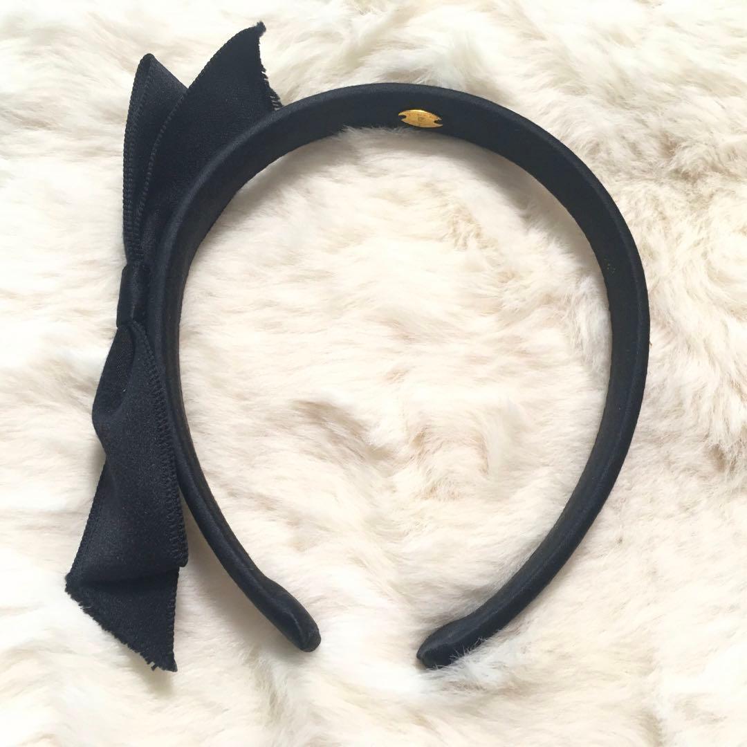 【箱あり美品】CHANEL/リボンカチューシャ/ヘアバンド/クラシック/レトロ